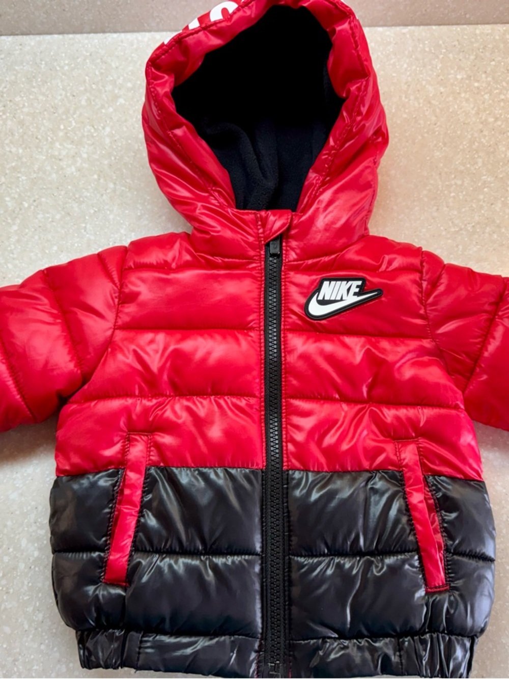 Nike Red and Black Cozy Fleece-Lined Jacket
